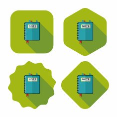 notebook flat icon with long shadow eps10 N40