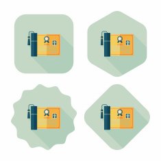 diploma flat icon with long shadow eps10 N14