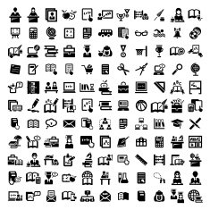 big education vector icons set