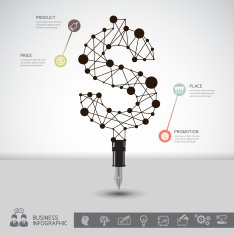 Creative pen concept with dollar symbol Modern Design