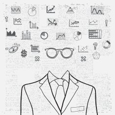 business man with grey newspaper background Vector
