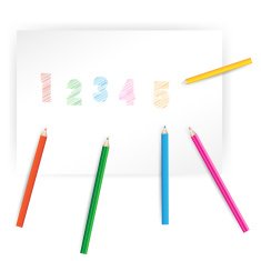 Paper with space for lettering and color wood pencils