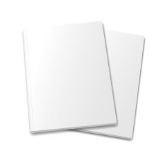 collection of various blank books on white background