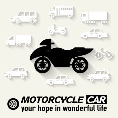 Flat motorcycle background illustration concept