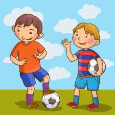 Two Soccer players on field background N2
