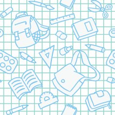 School pattern with education supplies N2