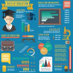 Education concept info graphic clean vector