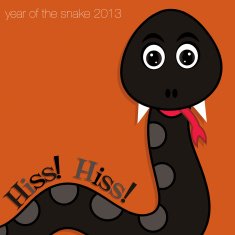 Bright Year of the snake card in vector format
