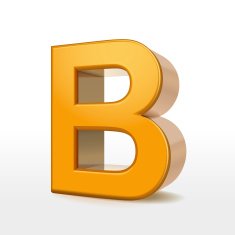 golden 3d alphabet B