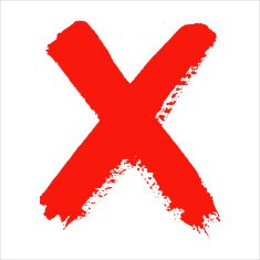 X - Red handwritten letter on white background