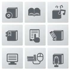 E-learning icons clean vector