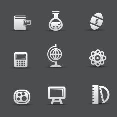 Science and education icons clean vector