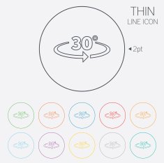 Angle 30 degrees sign icon Geometry math symbol N2