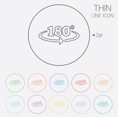 Angle 180 degrees sign icon Geometry math symbol N4