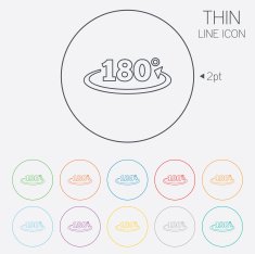Angle 180 degrees sign icon Geometry math symbol N5
