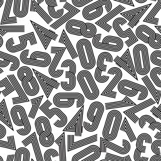 Seamless numbers background monochrome seamless pattern
