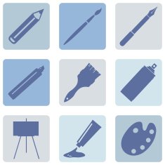 Vector Set of Art Painting and Drawing Icons