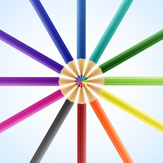 Color pencils isolated on white background N3
