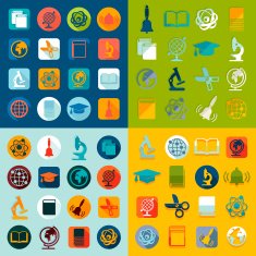 Set of education flat icons N14