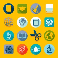 Set of education flat icons N16