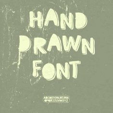 Hand drawn font with shadow Vector N2