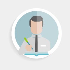 Vector round icon successful man