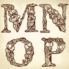 Set of letters MNOP N2