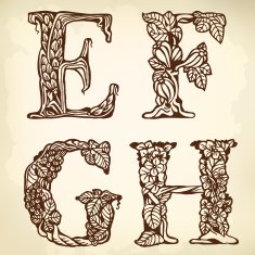 Set of letters EFGH N2