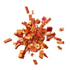 block alphabet font exploded in pink red