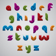 Geometric modern style digital letters alphabet