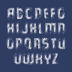 White handwritten lowercase letters vector brush typescript N2