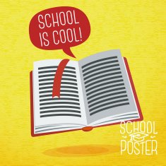 Study book with speech bubble and slogan