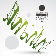 Watercolor bright graffiti splash element inaccurate painted