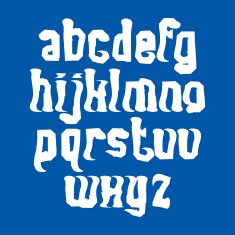 White handwritten lowercase letters vector doodle brush N2