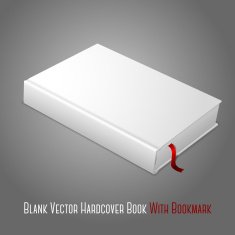 Realistic white blank hardcover book with red bookmark Isolated on