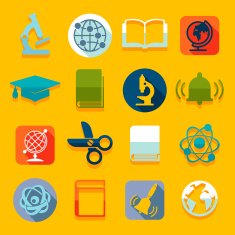 Set of education flat icons N28