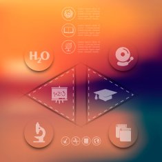 education infographic with unfocused background N48
