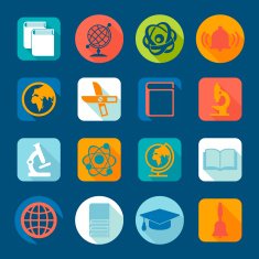 Set of education flat icons N37