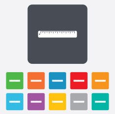 Ruler sign icon School tool symbol N2