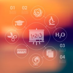 education infographic with unfocused background N49