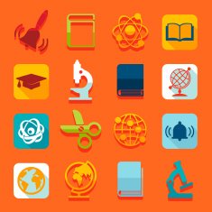 Set of education flat icons N43