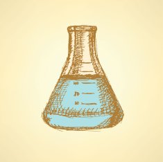 Sketch beaker in vintage style N8