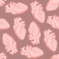 Sketch human heart in vintage style