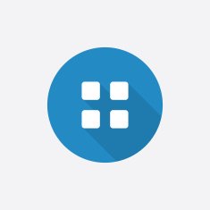 list Flat Blue Simple Icon with long shadow