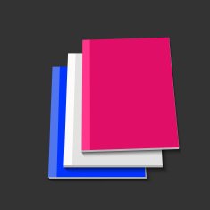 Vector modern books on gray background