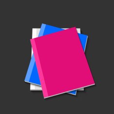 Vector modern books on gray background N2