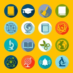 Set of education flat icons N49