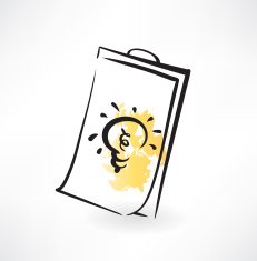 medical record with a bulb grunge icon
