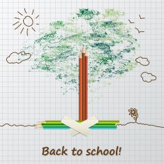 Back to school background or card with pencils N3