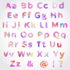 Vector Alphabet Set with geometrical pattern N3